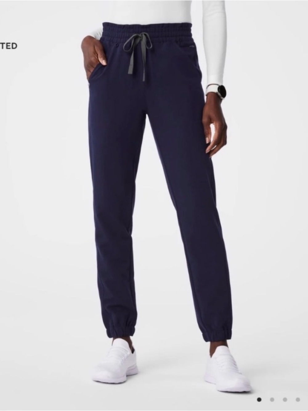 FIGS navy Regina joggers petite small **professionally hemmed length**